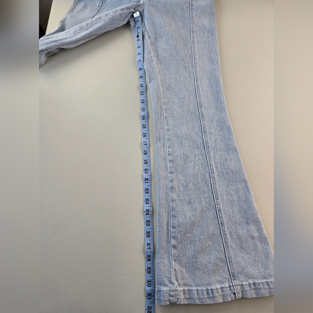 PTCL Ethical Clothing Star Back Flare Leg Jeans Light Wash Size 29 - Picture 8 of 13